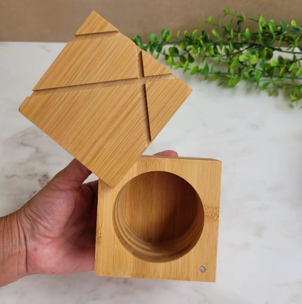 saleiro em bambu como utensílio de cozinha diferente